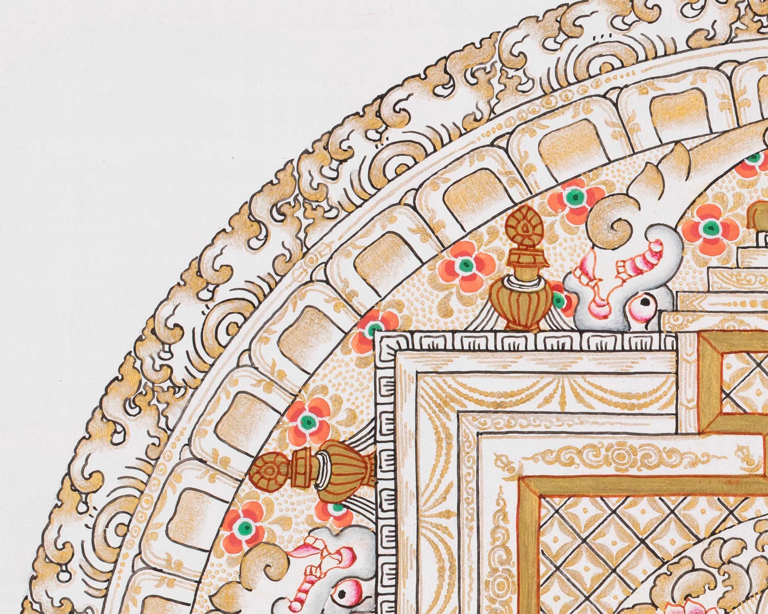Medicine Buddha Painting |  Meditation Canvas Art Mandala