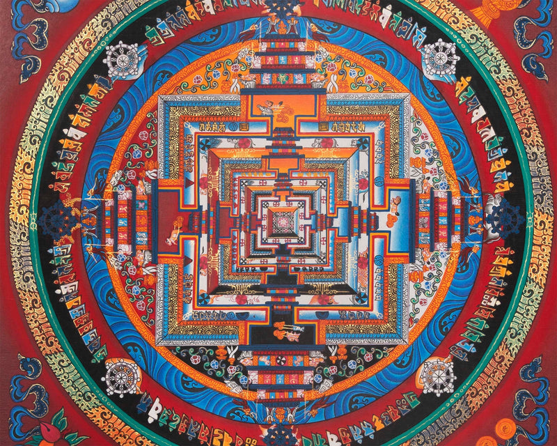 Religious Kalchakra Mandala | Thangka Art From Nepal | Wall Decors