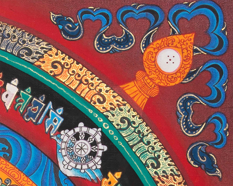 Religious Kalchakra Mandala | Thangka Art From Nepal | Wall Decors