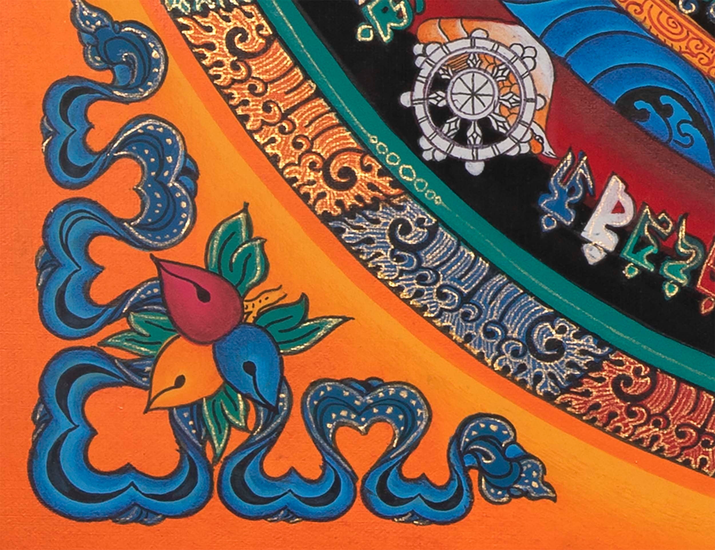 Buddhist Kalachakra Mandala Thangka | Handpainted Religious Artwork | Wall Hanging Decor
