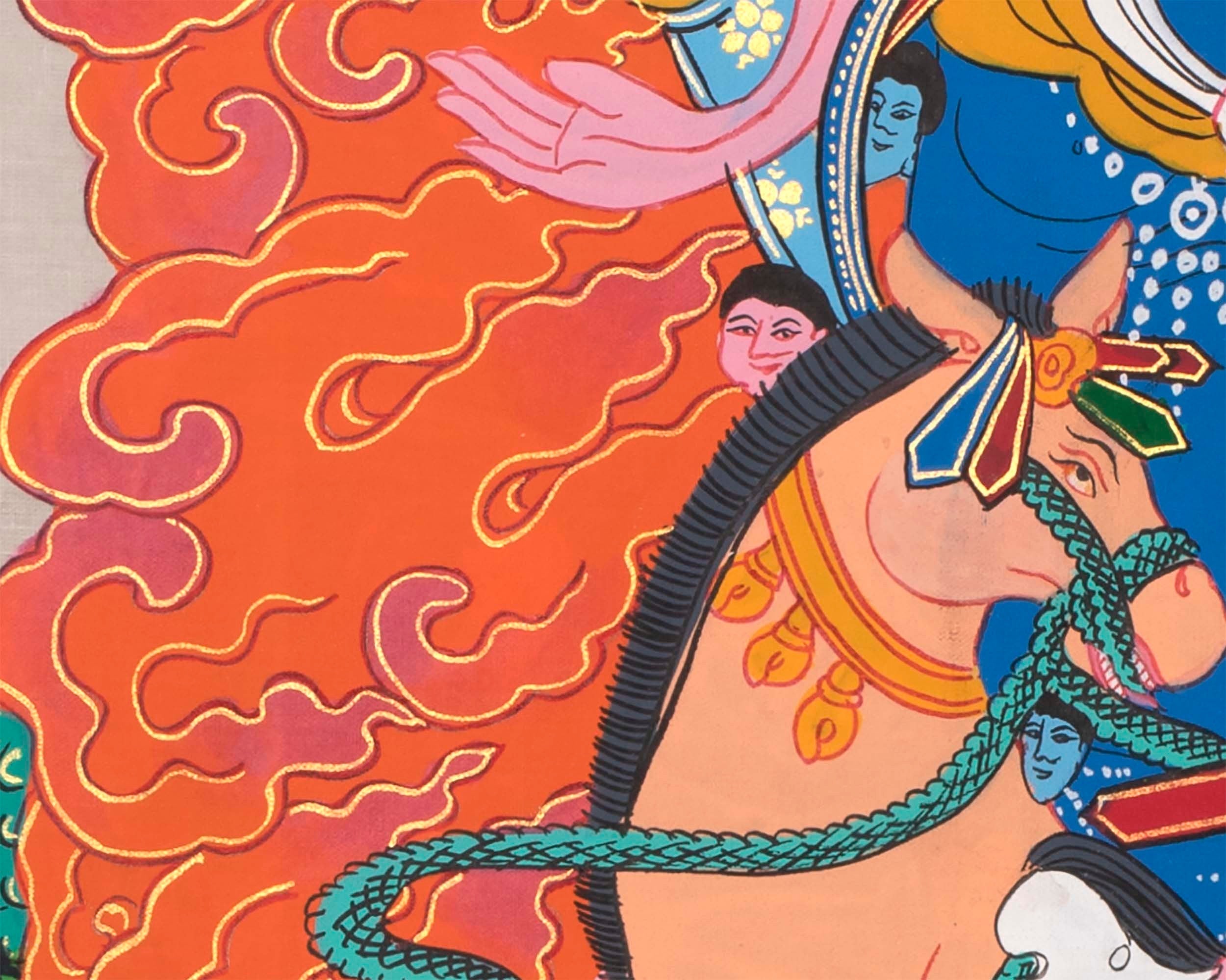 Goddess Palden Lhamo Thangka | Feminist Deity Vajrayana | Wall Decor