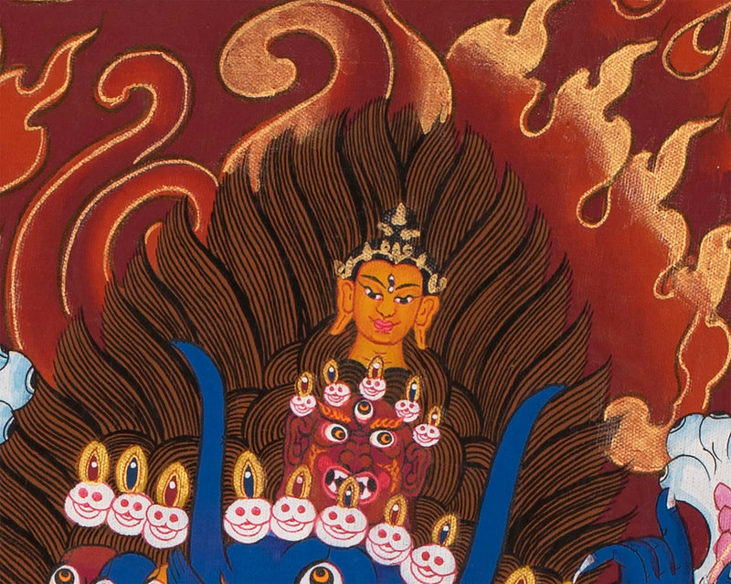 Yamantaka Yidam Thangka Painting  | Vajrabhairava Heruka Canvas Art