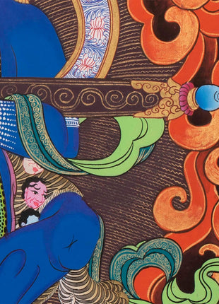Sakya Mahakala Thangka | Wrathful Dharmapala Vajra Panjarnatha | Buddhist Wall Decor