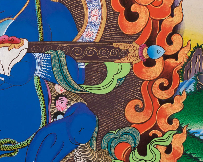 Sakya Mahakala Thangka | Wrathful Dharmapala Vajra Panjarnatha | Buddhist Wall Decor