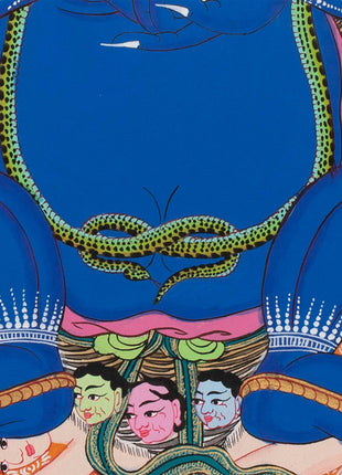 Sakya Mahakala Thangka | Wrathful Dharmapala Vajra Panjarnatha | Buddhist Wall Decor