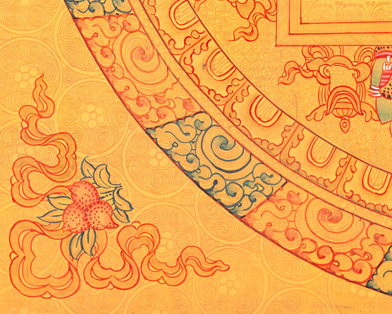 Vajravarahi Yogini Mandala | 24K Gold Thangka Artwork | Traditional Buddhist Art | Religious Wall Decor