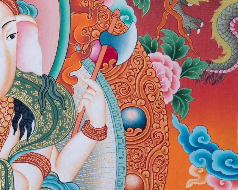 Hindu God Ganesh Thangka | Newari Thangka Art