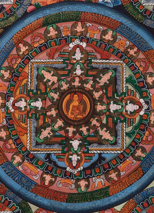 Buddha Mandala Thangka | Traditional Mandala | Religious Mandala wall painting | Small Sized Fine Mandala For Decoration and Shrine