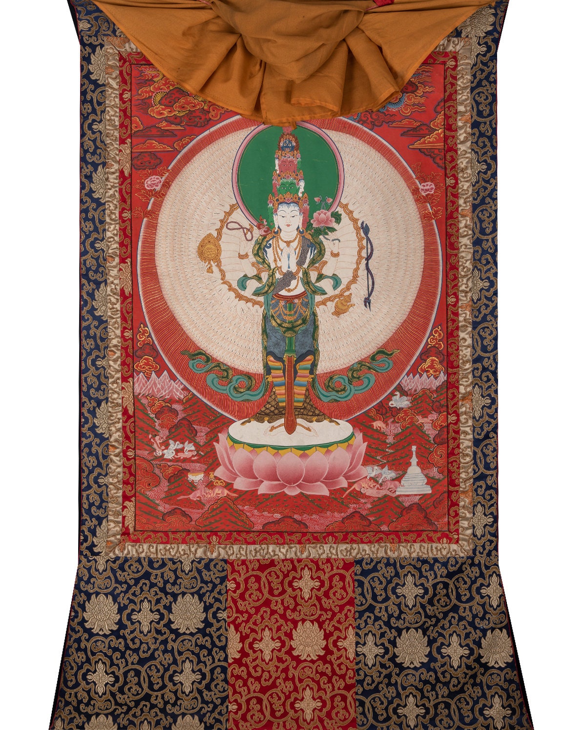 Buddhist Lokeshwor Thangka | 1000 armed Chengrezig Tibetan Buddhist