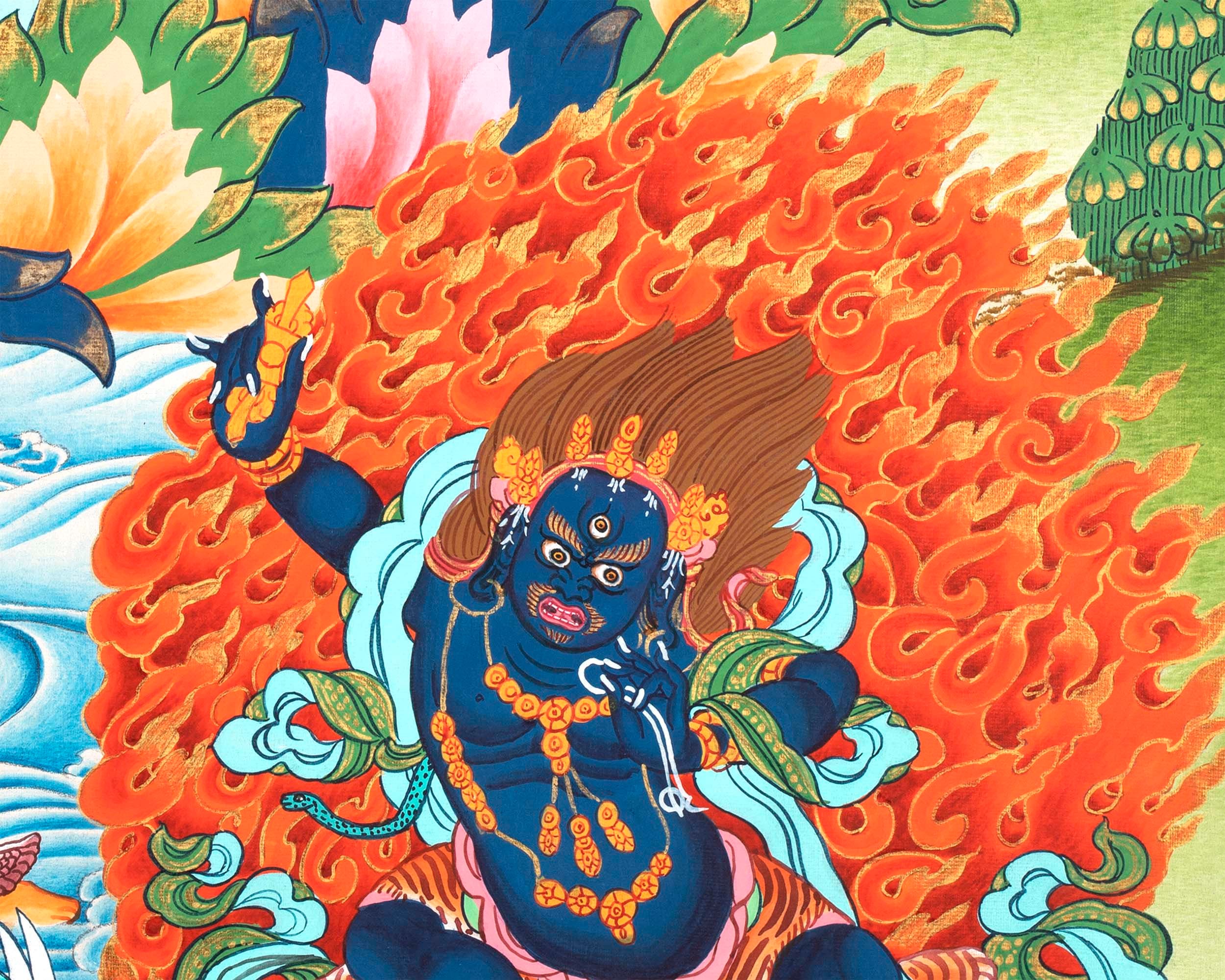 Mother Green Tara Thangka Painting | Wall Hanging Decoration | Religious Home Decor