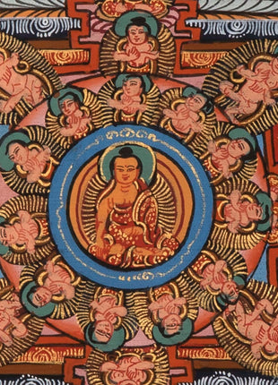 Five Round Mandala Thangka | Wall Decoration Painting for Meditation