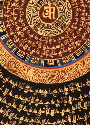 Gold Mantra Mandala | Mandala Thanka