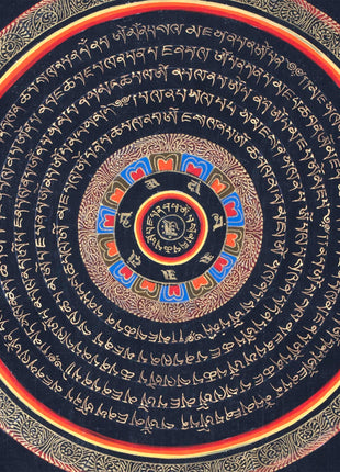 Om Mandala Thangka | Spiritual Wall Art For Meditation | Small Size Wall Decor