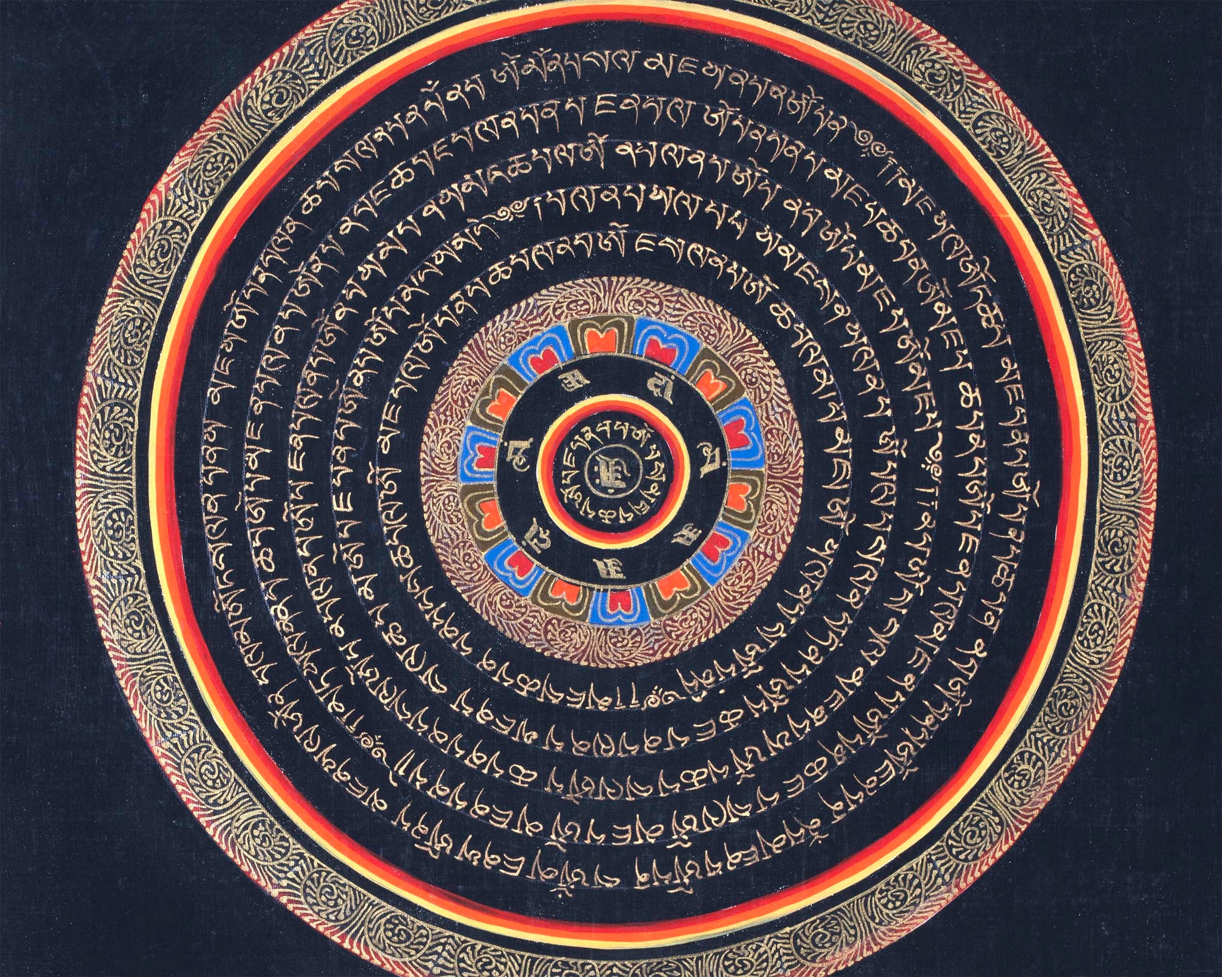 Om Mandala Thangka | Spiritual Wall Art For Meditation | Small Size Wall Decor