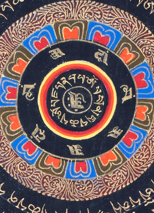 Om Mandala Thangka | Spiritual Wall Art For Meditation | Small Size Wall Decor