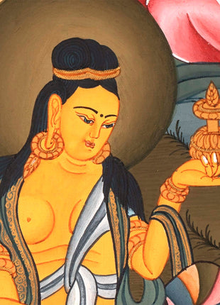 Goddess Green Tara | Small Size Tibetan Thangka Wall Decoration Painting