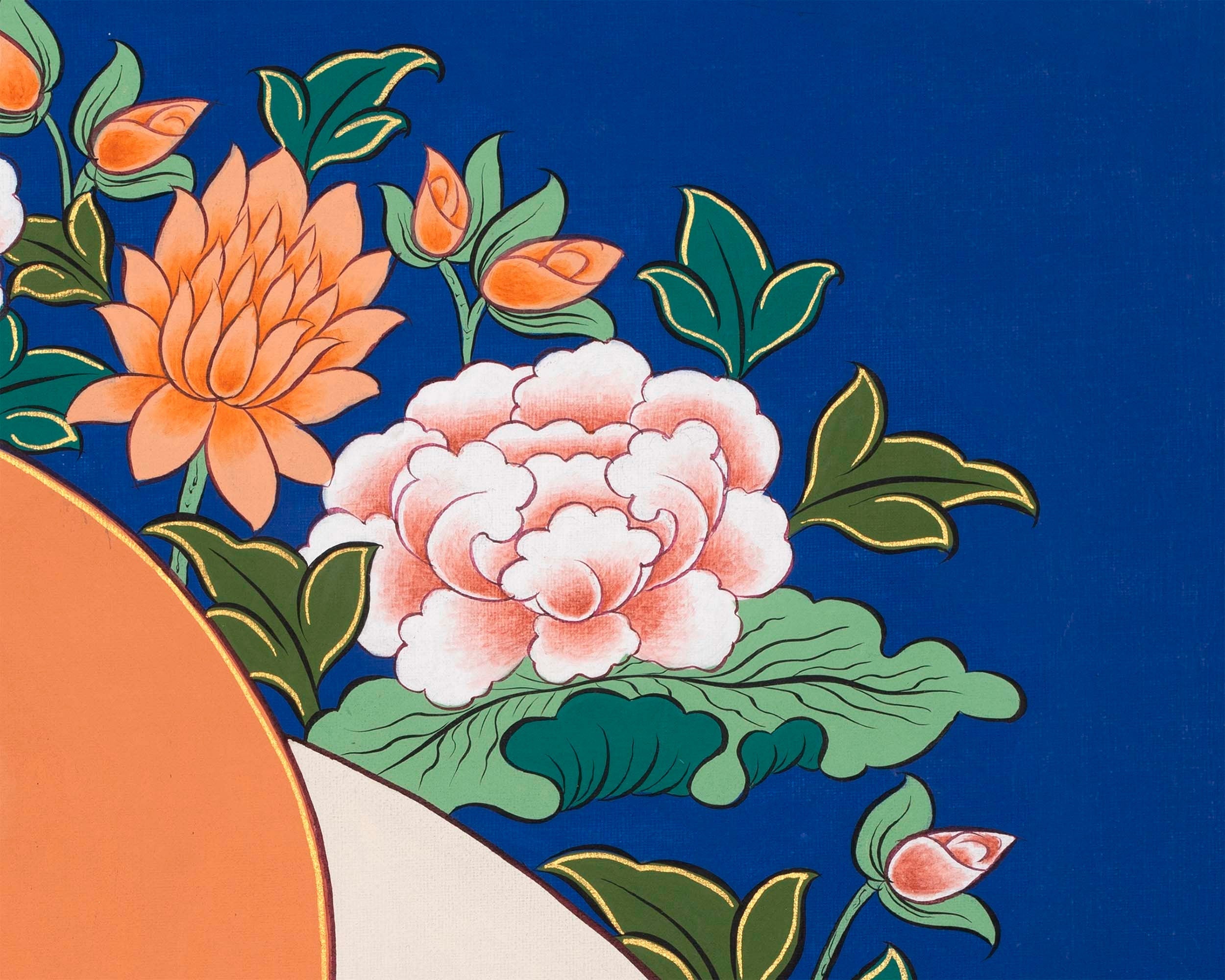 Vajrasattva Lamrim Thangka  |  Spiritual Art For Yoga Meditation |  Buddhist Prayer For mindfulness Practice