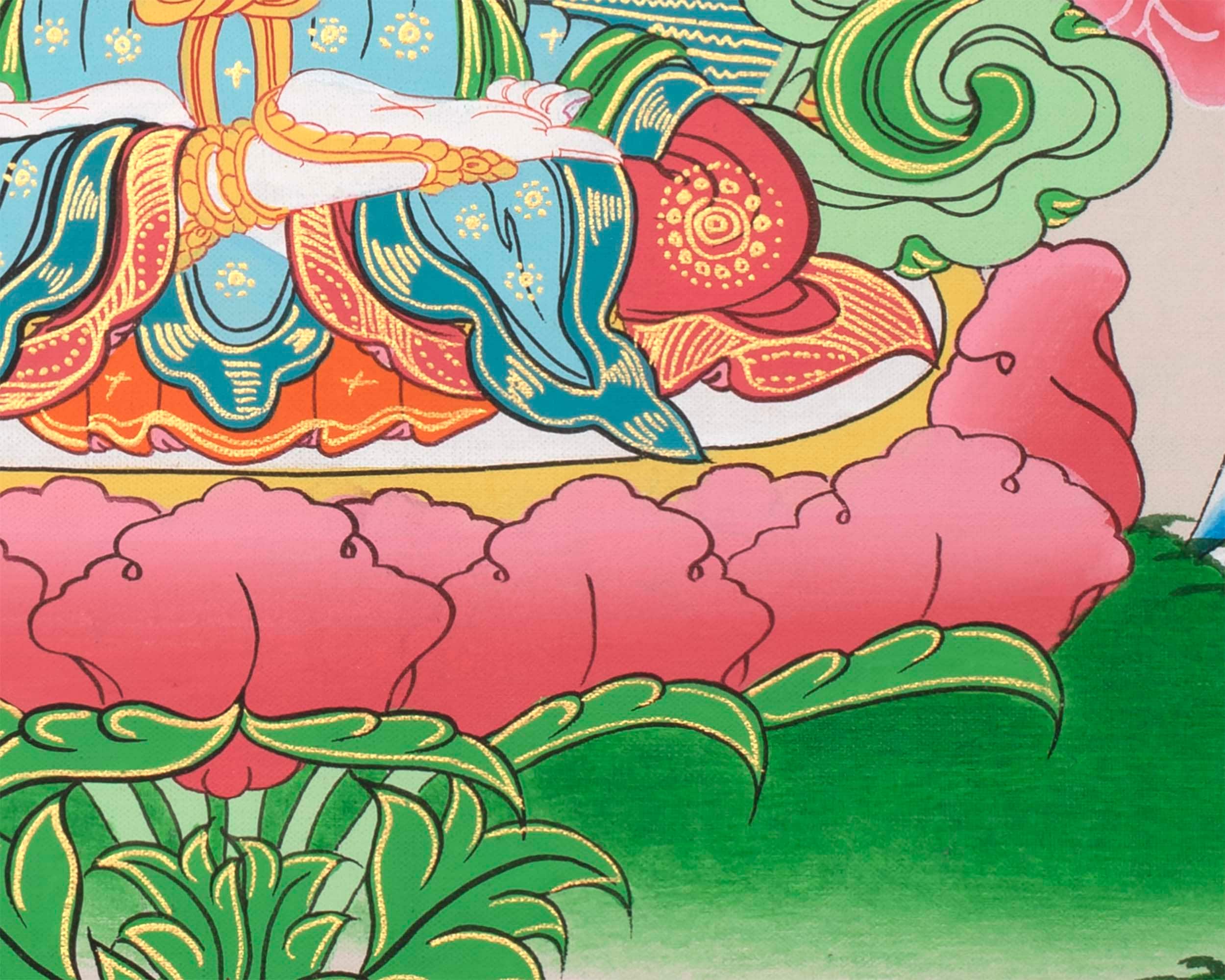 Avalokiteshvara Chenrezig Thangka | Bodhisattva Tibetan Art | Wall Hanging Decor
