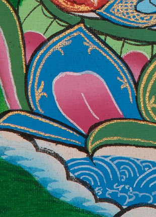 Vintage White Tara Thangka | Tibetan Wall Hanging