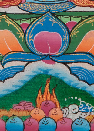 Vintage White Tara Thangka | Tibetan Wall Hanging