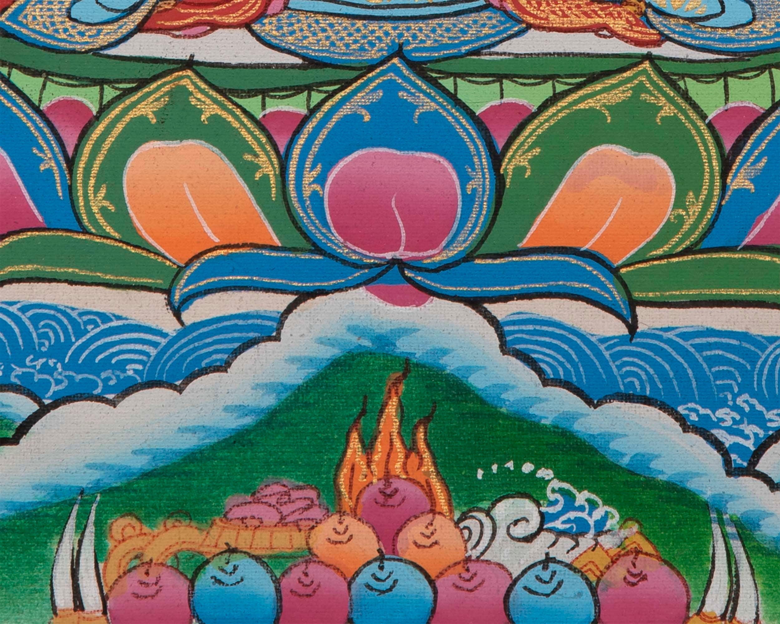 Vintage White Tara Thangka | Tibetan Wall Hanging