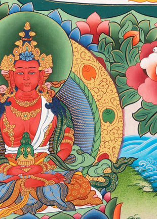 Bodhisattva with White Tara Thangka  | Cotton Canvas Art