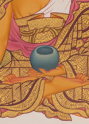 Shakyamuni Buddha Tibetan Thangka | Gautama Sitting In Vajra Posture