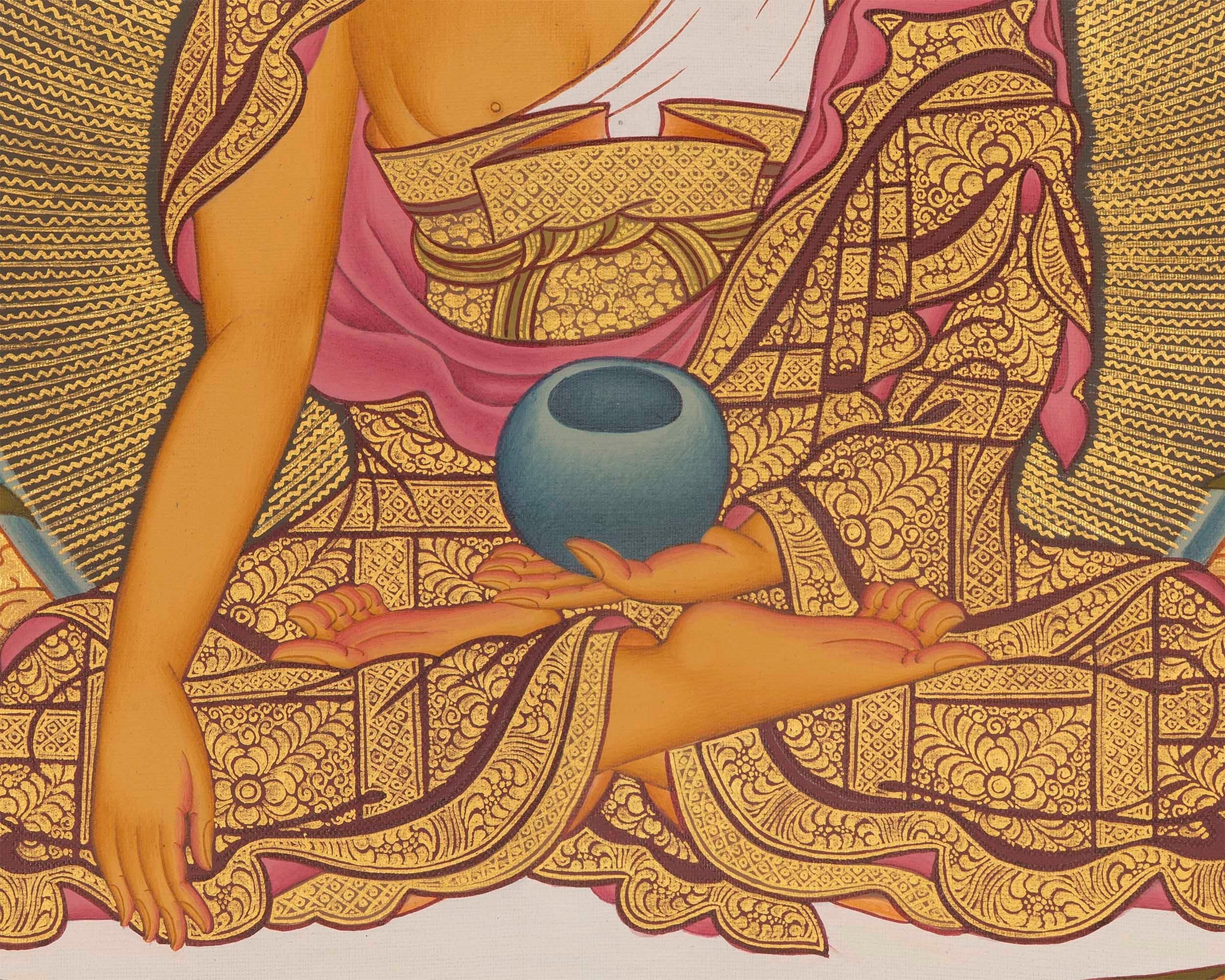 Shakyamuni Buddha Tibetan Thangka | Gautama Sitting In Vajra Posture