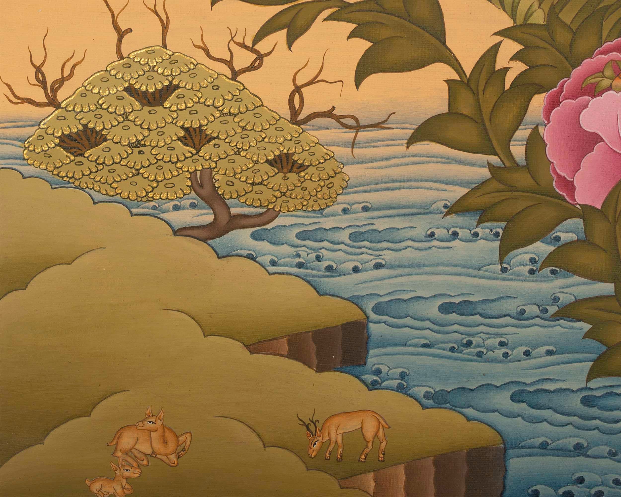 Shakyamuni Buddha Tibetan Thangka | Gautama Sitting In Vajra Posture