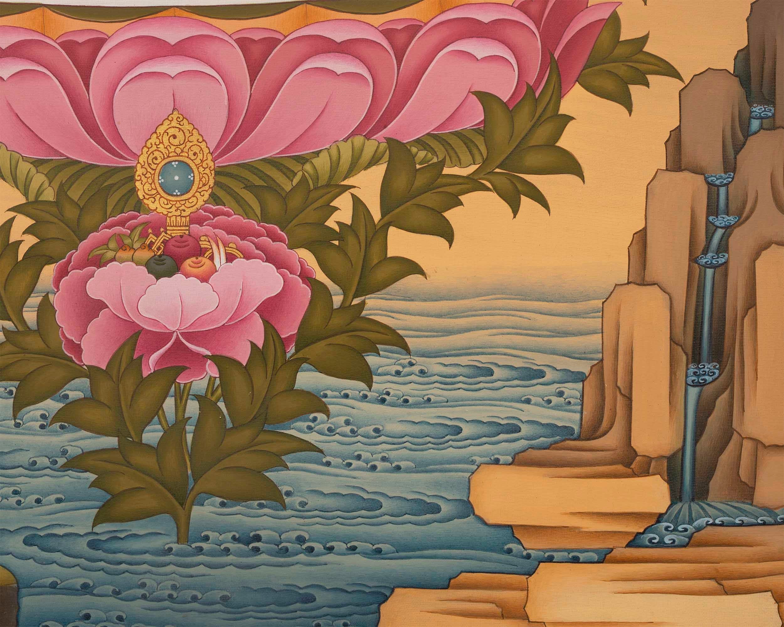 Shakyamuni Buddha Tibetan Thangka | Gautama Sitting In Vajra Posture