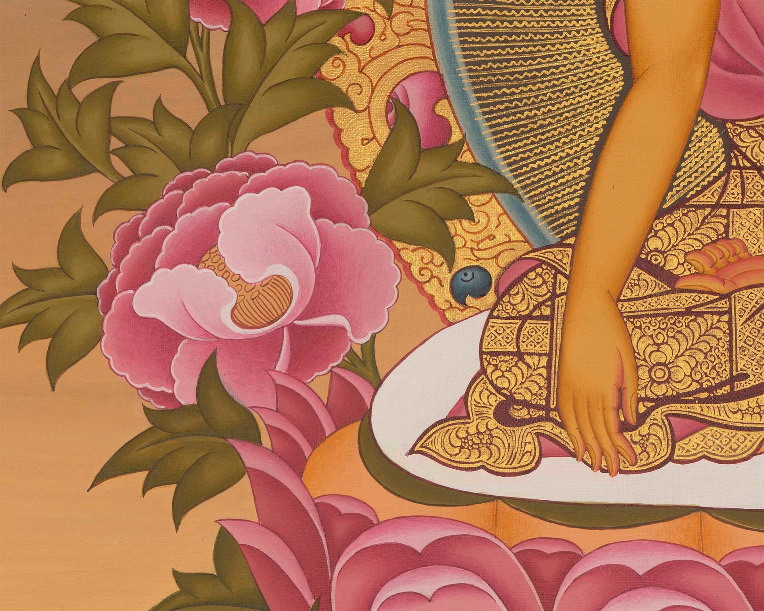 Shakyamuni Buddha Tibetan Thangka | Gautama Sitting In Vajra Posture