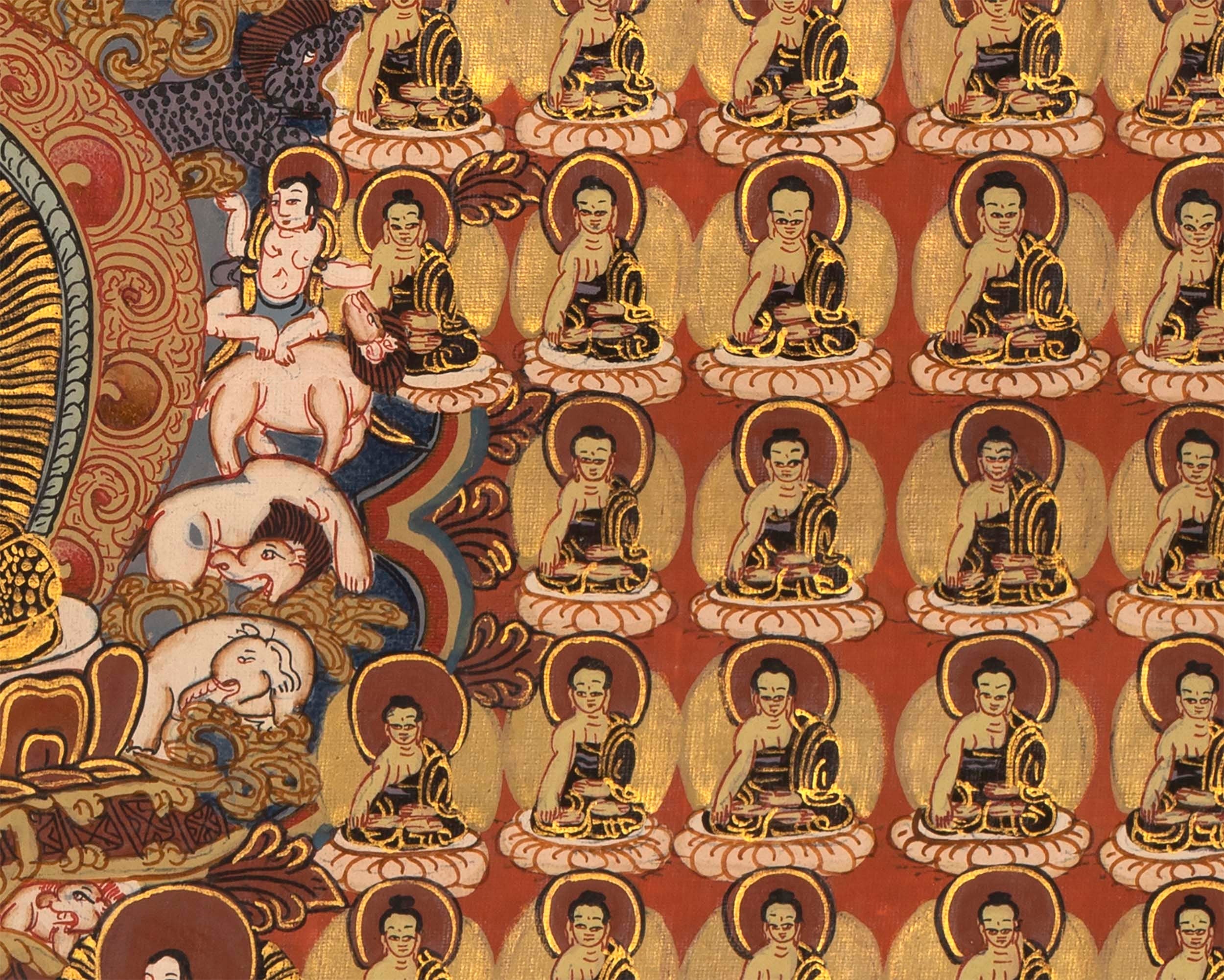 Handmade Buddha Shakyamuni | Thangka Painting Nepal | Wall Hanging Art