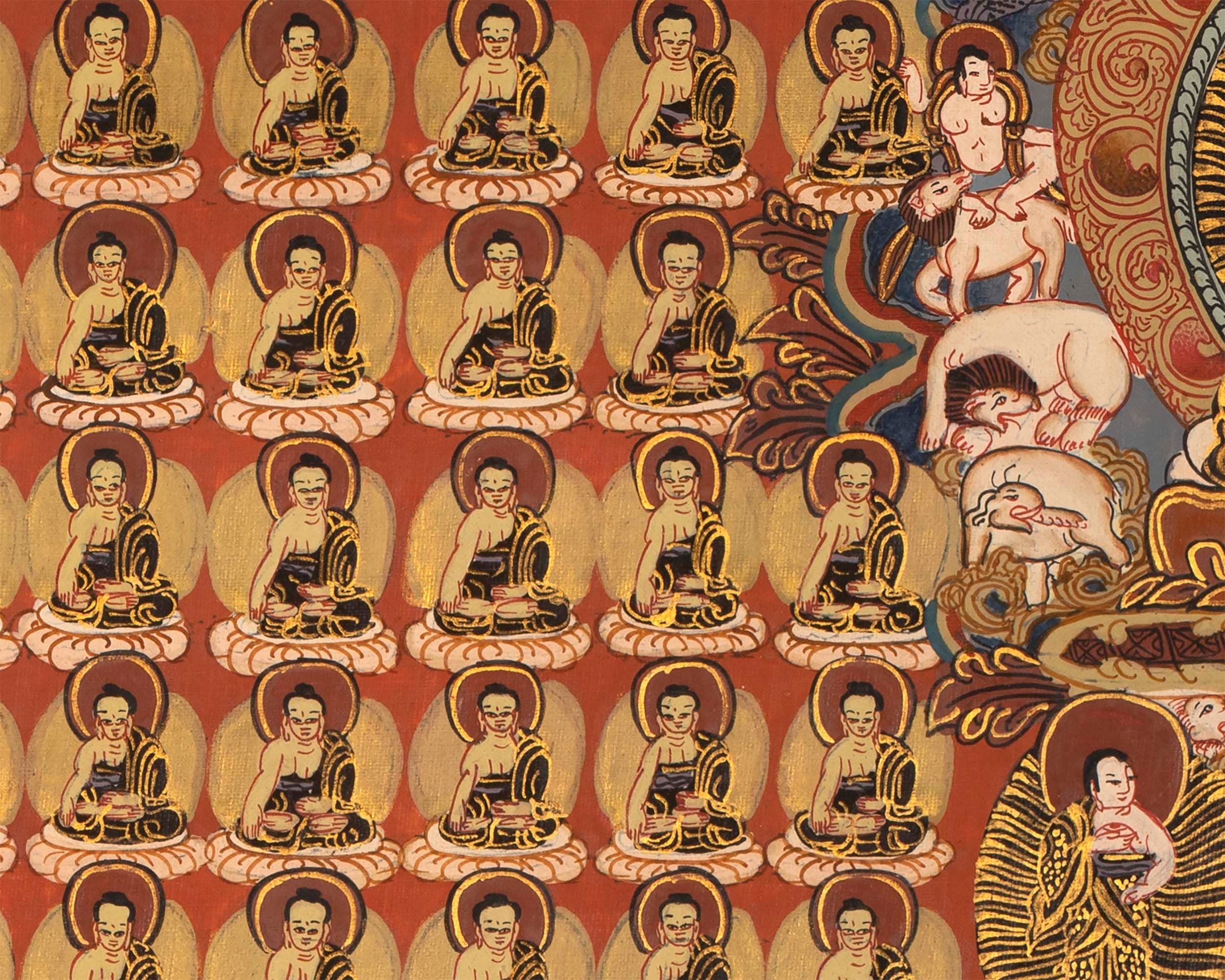 Handmade Buddha Shakyamuni | Thangka Painting Nepal | Wall Hanging Art