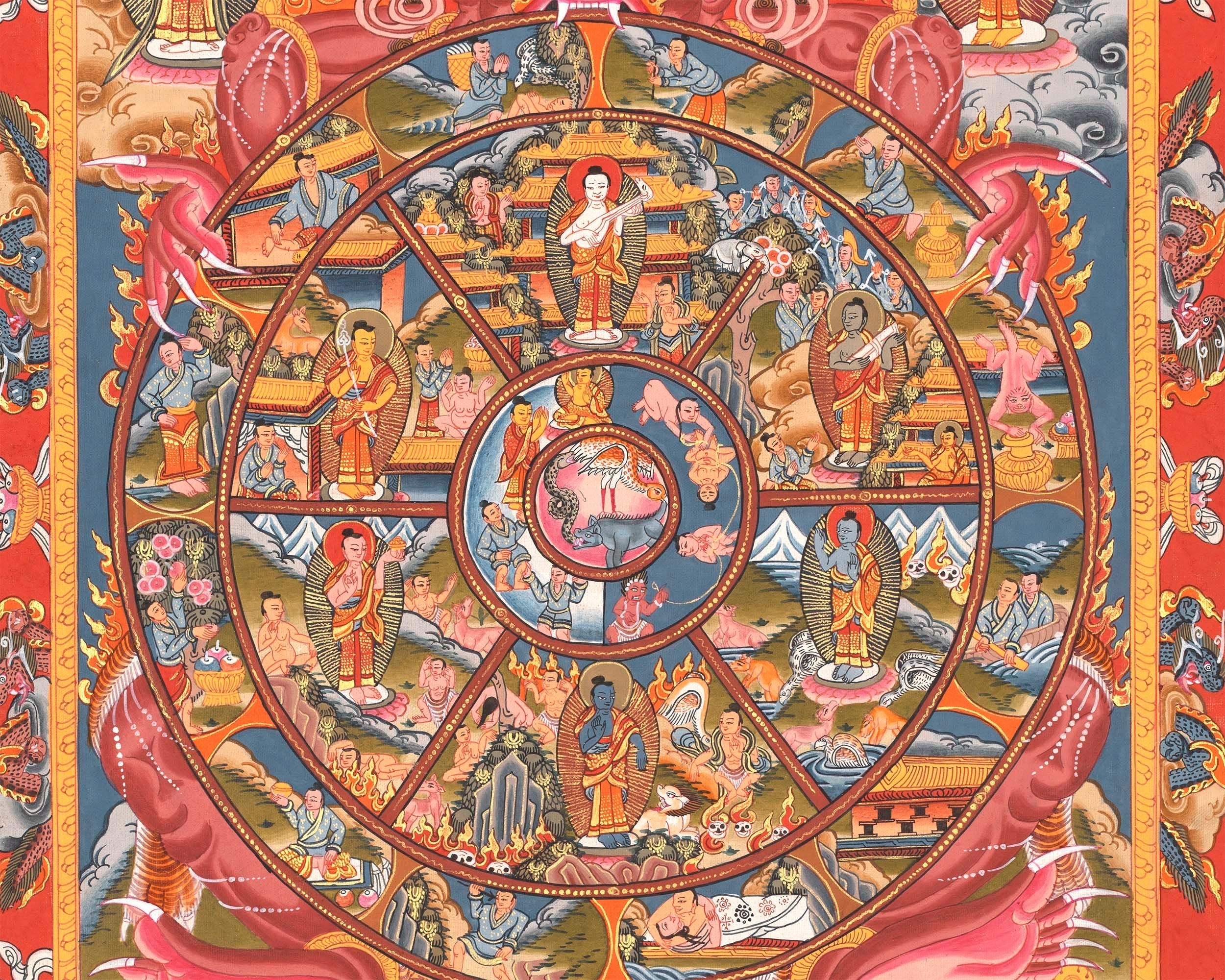 Wheel Of Life (Samsara) | Tibetan Buddhist Dharma Thangka