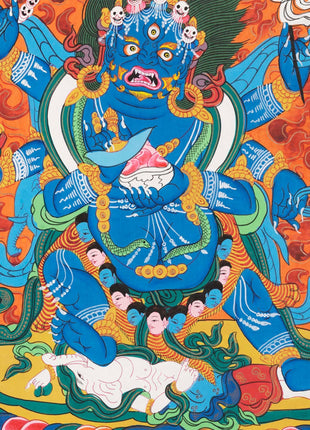 Kalabhairava Thangka | Six Armed Mahakala Tibetan Buddhist Deity