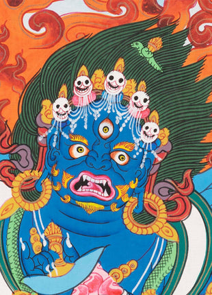 Kalabhairava Thangka | Six Armed Mahakala Tibetan Buddhist Deity