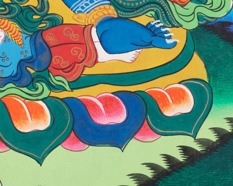 Kalabhairava Thangka | Six Armed Mahakala Tibetan Buddhist Deity