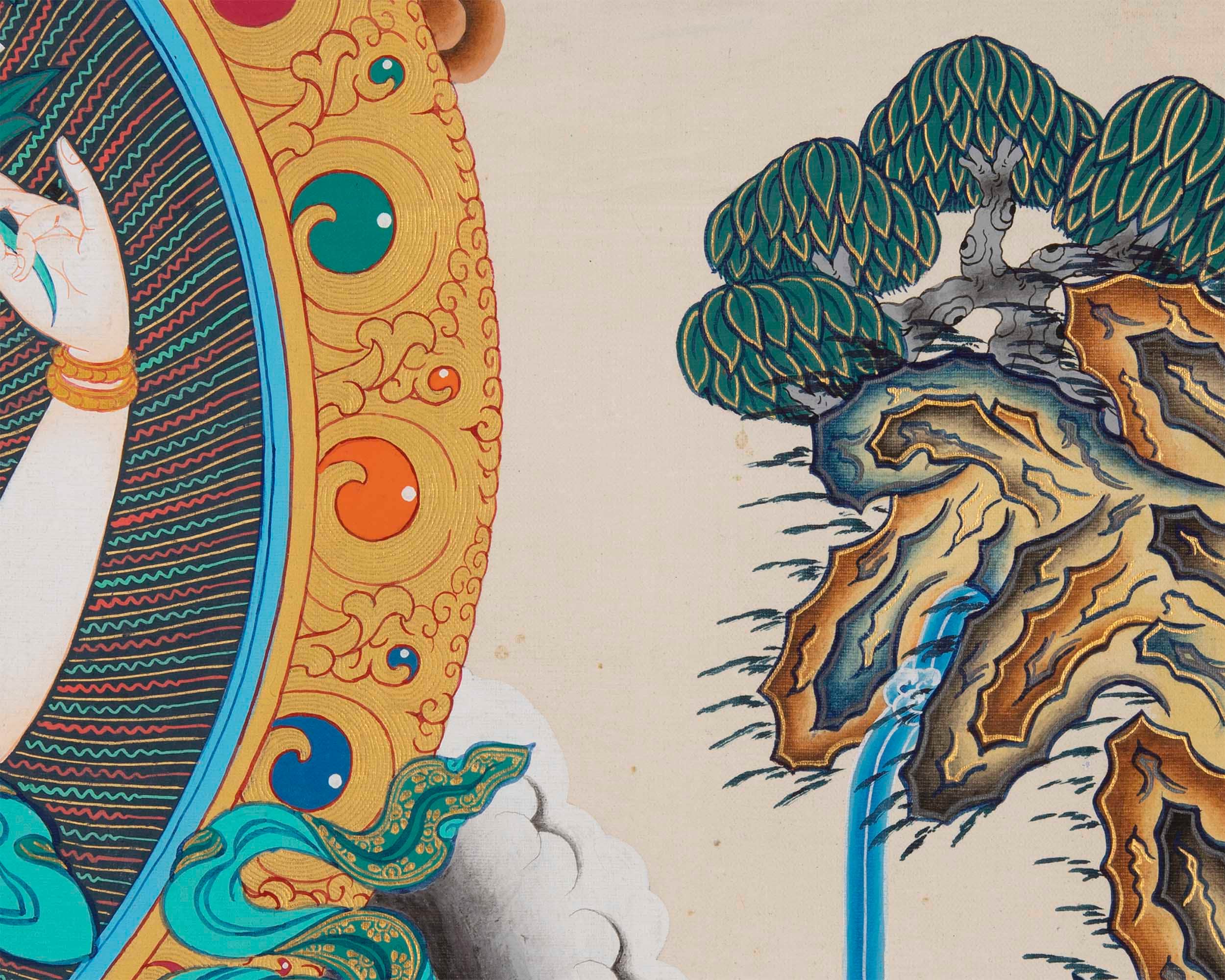 Chengrezig Handmade Original Thangka | Bodhisattva Avalokiteshvara