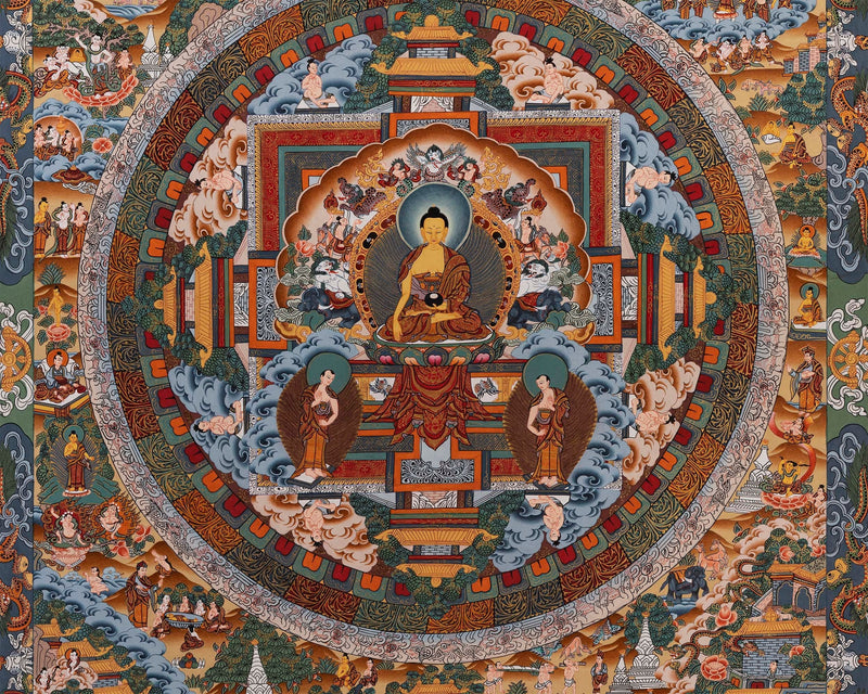 Masterpiece Art of Shakyamuni Gautama Buddha | Original Hand-Painted Tibetan Thangka