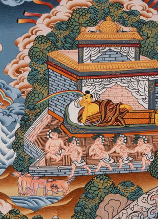 Masterpiece Art of Shakyamuni Gautama Buddha | Original Hand-Painted Tibetan Thangka