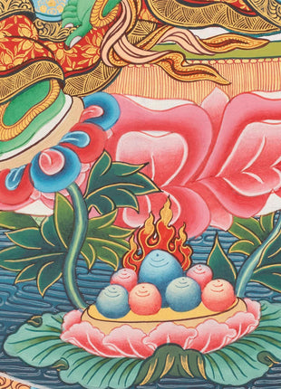 Newari Style Green Tara Thangka | Hand Painted Buddhist Art | Wall Decors