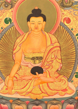 Miraculous Life Events Siddhartha Gautama Buddha | Hand Painted Thangka Art