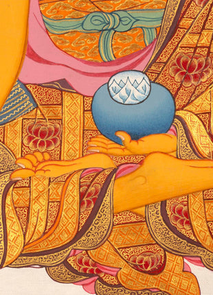 Original Hand-Painted Sakyamuni Buddha Thangka | Tibetan Wall Art for Relaxation