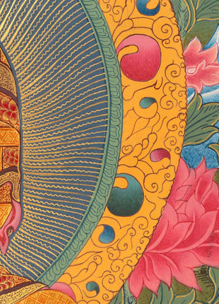 Original Hand-Painted Sakyamuni Buddha Thangka | Tibetan Wall Art for Relaxation