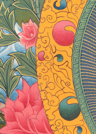 Original Hand-Painted Sakyamuni Buddha Thangka | Tibetan Wall Art for Relaxation