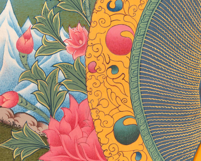 Original Hand-Painted Sakyamuni Buddha Thangka | Tibetan Wall Art for Relaxation