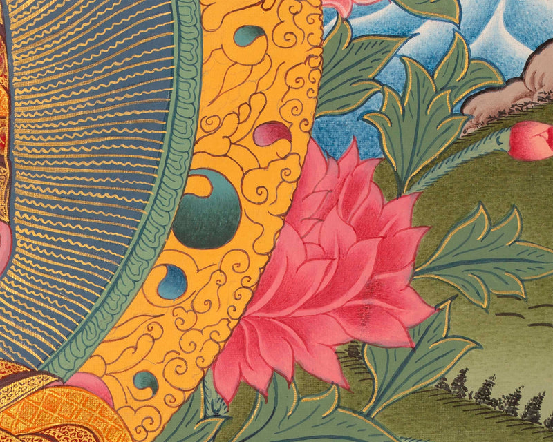 Original Hand-Painted Sakyamuni Buddha Thangka | Tibetan Wall Art for Relaxation