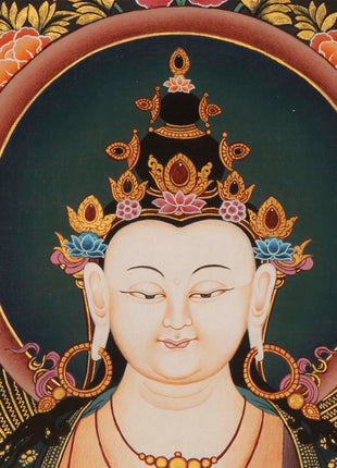 4 Armed Chenrezig Thangka | Yoga Meditation Canvas Art for your Peace