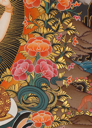 4 Armed Chenrezig Thangka | Yoga Meditation Canvas Art for your Peace