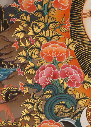 4 Armed Chenrezig Thangka | Yoga Meditation Canvas Art for your Peace
